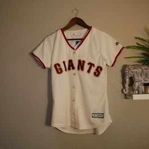 BNWT San Francisco Giants Majestic Cream Home Official Team Cool Base Jersey